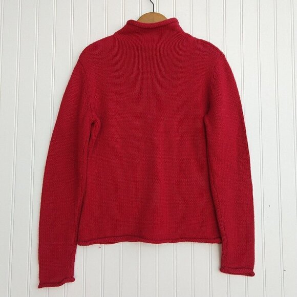 Vintage 90s Mock Neck Sweater Size S Red Argyle NWT Deadstock Grunge High Sierra - Picture 9 of 9